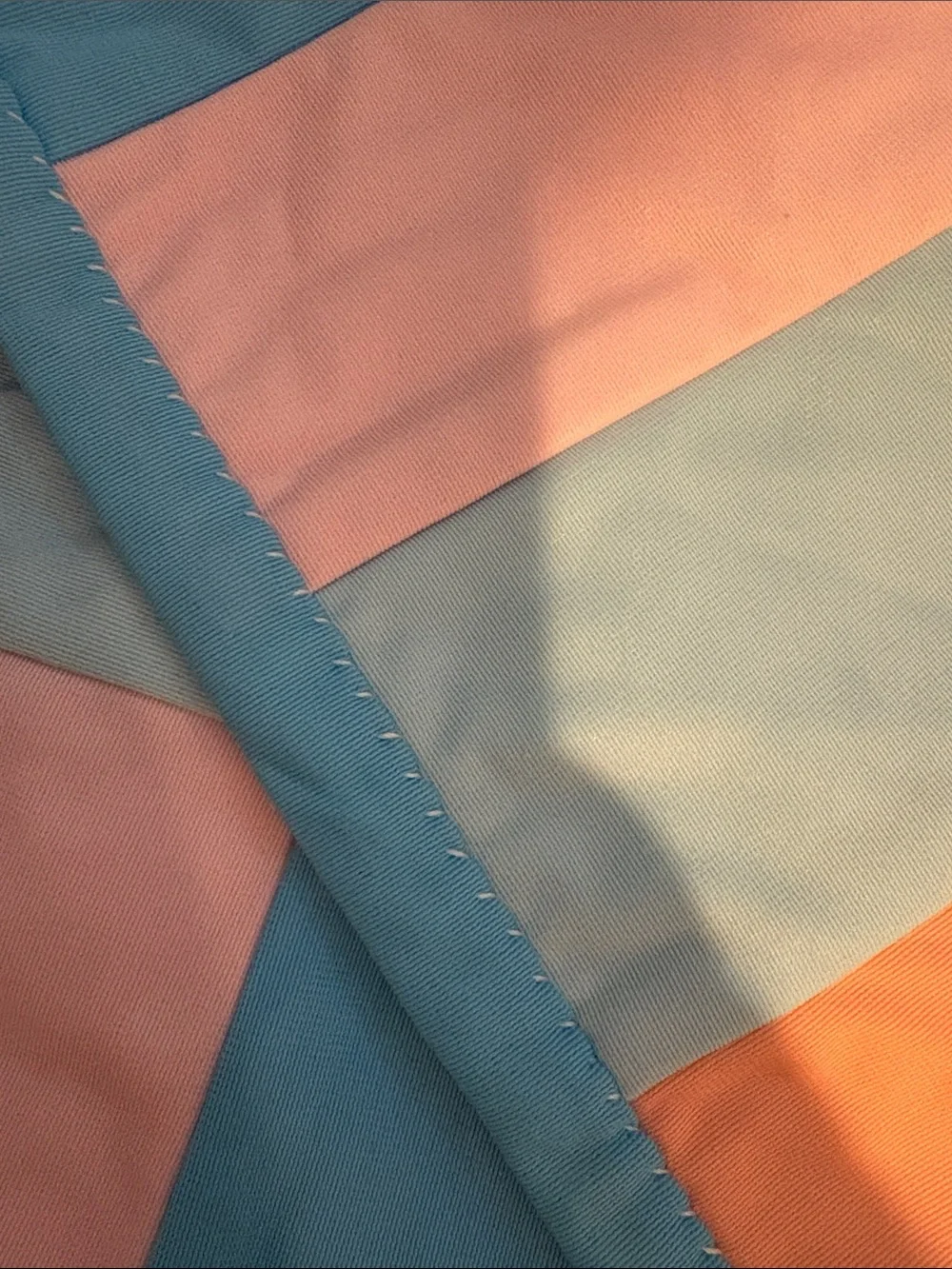 Vintage Handmade Pastel Patchwork Quilt
